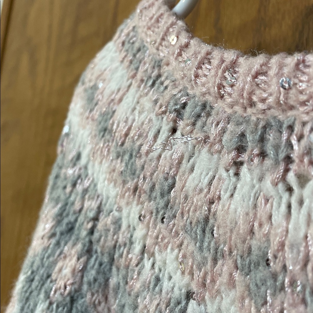 OshKosh B'gosh UGc Girls Size 8 pink Gray Crew Neck Sweater fair isle - Picture 13 of 13